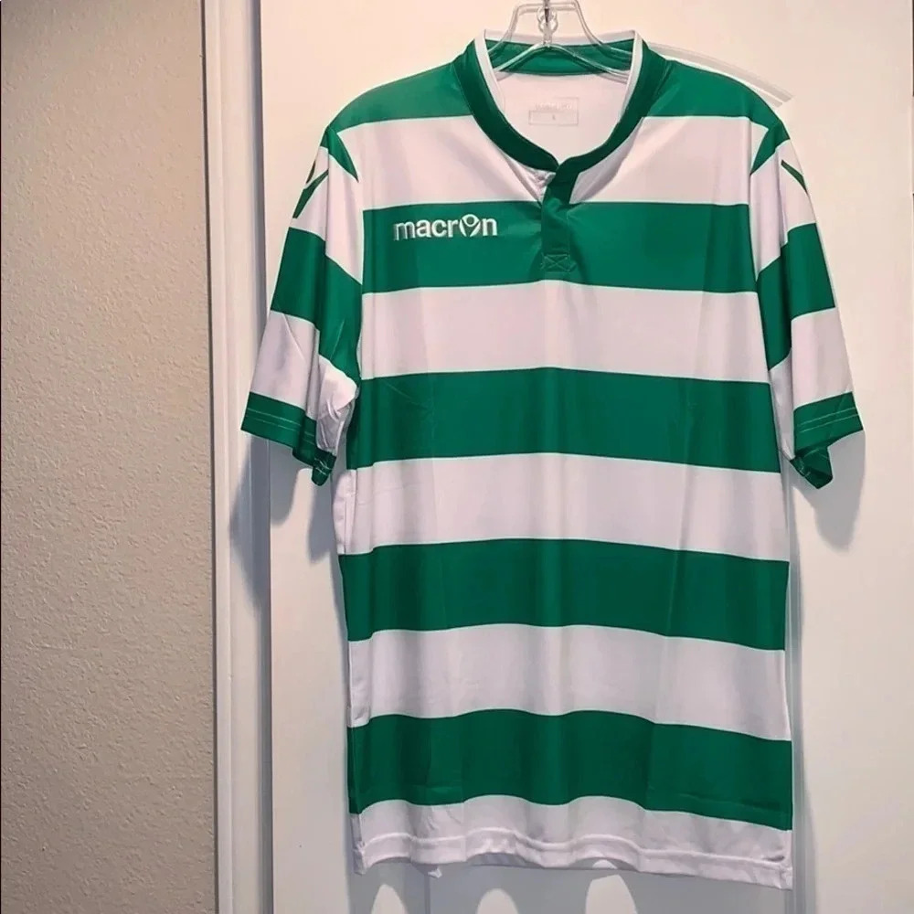 Macron Finland Men’s Soccer Jersey Kepler Maglia Ver/Bia Size L NWT